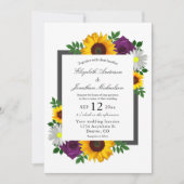 Zonnebloem Roos Daisy Autumn Floral Wedding Kaart (Voorkant)