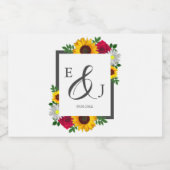 Zonnebloem Roos Daisy Autumn Floral Wedding Likeurfles Etiket (Enkel label)