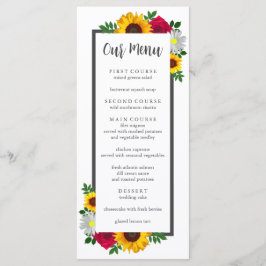 Zonnebloem Roos Daisy Autumn Floral Wedding Menu