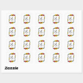 Zonnebloem Roos Daisy Autumn Floral Wedding Vierkante Sticker (Vel)