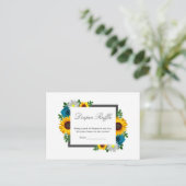 Zonnebloem Roos Daisy Floral Baby shower Informatiekaartje (Staand voorkant)