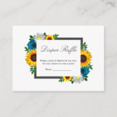 Zonnebloem Roos Daisy Floral Baby shower Informatiekaartje (Voorkant)