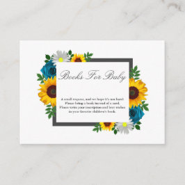 Zonnebloem Roos Daisy Floral Baby shower Informatiekaartje