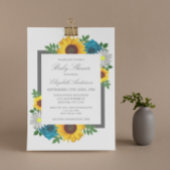 Zonnebloem Roos Daisy Floral Baby shower Kaart