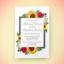 Zonnebloem Roos Daisy Floral repesal Dinner Kaart