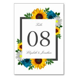 Zonnebloem Roos Daisy Floral Wedding Kaart