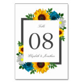 Zonnebloem Roos Daisy Floral Wedding Kaart (Achterkant)