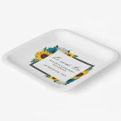 Zonnebloem Roos Daisy Floral Wedding Papieren Bordje (Gebogen)