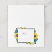 Zonnebloem Roos Daisy Floral Wedding Plaatskaartje (Buitenkant ongevouwen)