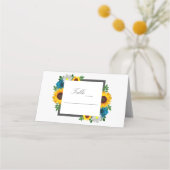 Zonnebloem Roos Daisy Floral Wedding Plaatskaartje (Voorkant)