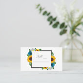 Zonnebloem Roos Daisy Floral Wedding Plaatskaartje (Staand voorkant)