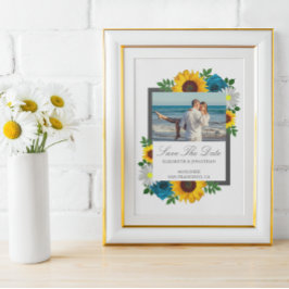 Zonnebloem Roos Daisy Floral Wedding Save The Date