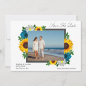 Zonnebloem Roos Daisy Floral Wedding Save The Date (Voorkant)
