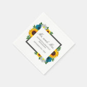 Zonnebloem Roos Daisy Floral Wedding Servet (Hoek)