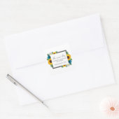 Zonnebloem Roos Daisy Floral Wedding Vierkante Sticker (Envelop)
