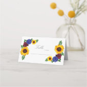 Zonnebloem Roos Floral bruiloft Plaatskaartje (Voorkant)