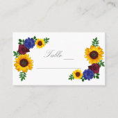 Zonnebloem Roos Floral bruiloft Plaatskaartje (Voorkant)