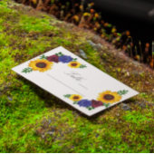 Zonnebloem Roos Floral bruiloft Plaatskaartje