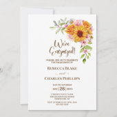 Zonnebloem Roos Floral Engagement Party Kaart (Voorkant)