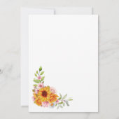 Zonnebloem Roos Floral Engagement Party Kaart (Achterkant)