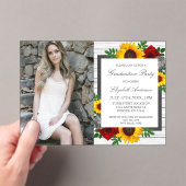 Zonnebloem Roos Floral Gradual Party Acryl Uitnodigingen (Insitu (Draagbaar))