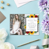 Zonnebloem Roos Floral Gradual Party Acryl Uitnodigingen (Insitu (Huwelijk))