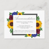 Zonnebloem Roos Floral Wedding Accommodatie Kaart (Voorkant)