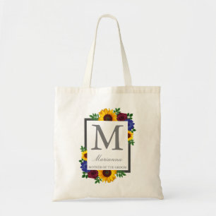 Zonnebloem Roos Floral Wedding Canvas tas