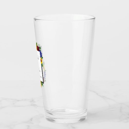 Zonnebloem Roos Floral Wedding Glas (Links)