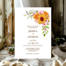 Zonnebloem Roos Floral Wedding