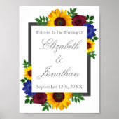 Zonnebloem Roos Floral Wedding Poster (Voorkant)