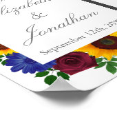 Zonnebloem Roos Floral Wedding Poster (Hoek)