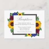 Zonnebloem Roos Floral Wedding Reception Kaart (Voorkant)