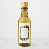 Zonnebloem Roos Floral Wedding Wijn Etiket (Voorkant)