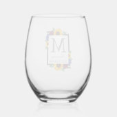 Zonnebloem Roos Floral Wedding Wijnglas Zonder Voet (Achterkant)