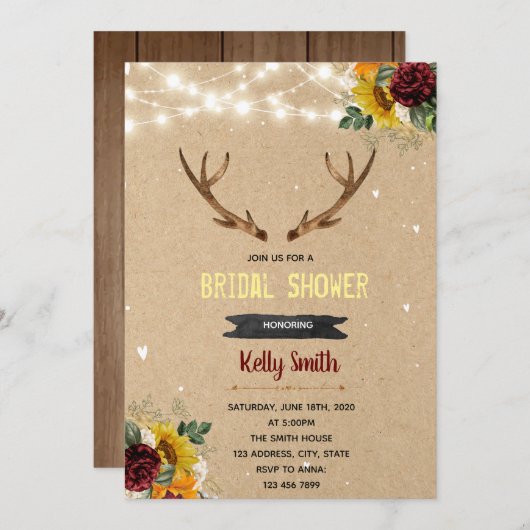 Zonnebloem roos geweitheme kaart (Voorkant / Achterkant)