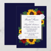 Zonnebloem Roos Herfst Bloemige Bruiloft Feest Kaart (Voorkant / Achterkant)