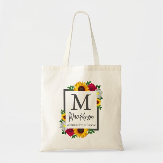 Zonnebloem Roos Madeliefje Herfst Bloem Bruiloft F Tote Bag (Voorkant)