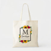 Zonnebloem Roos Madeliefje Herfst Bloemige Bruilof Tote Bag (Voorkant)