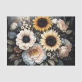 Zonnebloem Roos Moody Bloemendecoupage Tissuepapier (Voorkant)