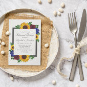 Zonnebloem Roos - Snel repetitief diner Uitnodigin Kaart