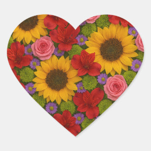 Zonnebloem Roos Sticker