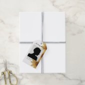 Zonnebloem rouw lint label cadeaulabel (Met Touw)