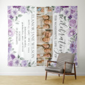 Zonnebloem rouwherdenkings collage met 7 foto's wandkleed (In Situ (horizontaal))