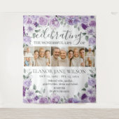 Zonnebloem rouwherdenkings collage met 7 foto's wandkleed (Voorkant)