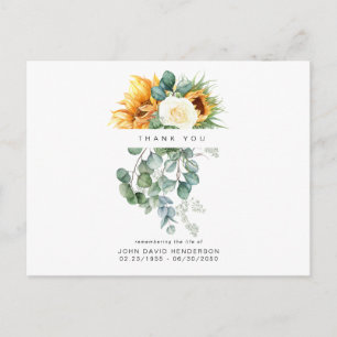 Zonnebloem rouwkaart bedankkaart briefkaart