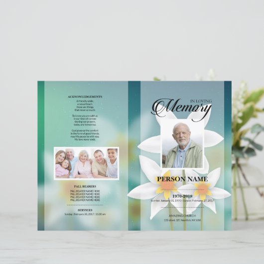 Zonnebloem rouwtemplate (Staand voorkant)