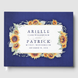 Zonnebloem Royal Blue Rustieke bruiloft Gastenboek