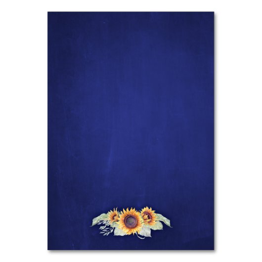 Zonnebloem Royal Blue rustieke bruiloft invoegen K Kaart (Achterkant)