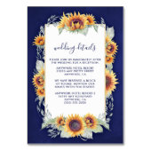 Zonnebloem Royal Blue rustieke bruiloft invoegen K Kaart (Voorkant)